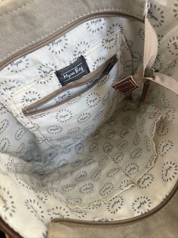 Myra Bag Edgy Star Canvas and Leather Tote Shoulder Bag - Image 6