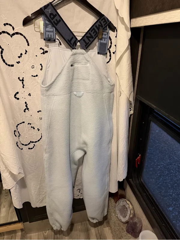 Free People FP Movement Fleece Ski Bib Overalls Light Blue Après Ski XS - Image 3