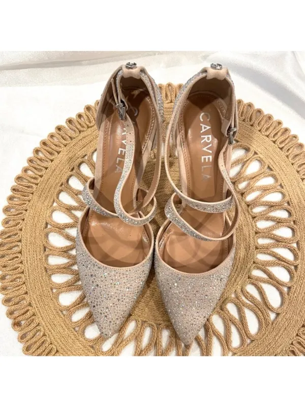 Carvela Kross Jewel Court Heels Glam EU 40.5 Neutral Jewel Crystal Rhinestone - Image 4