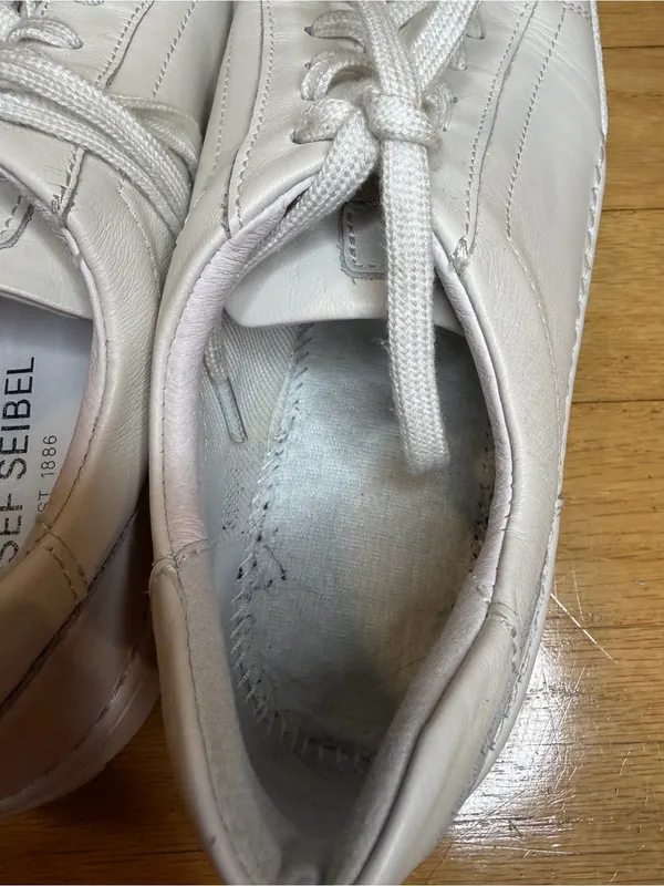 Josef Seibel Women's White Leather Low Top Sneakers - Size 8 - Image 7