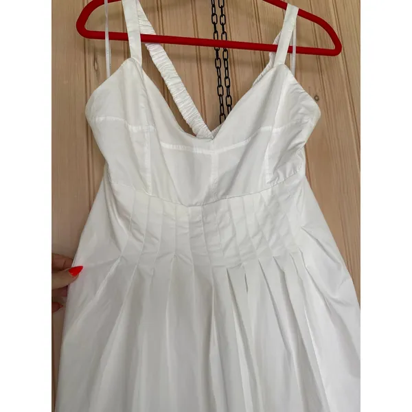 NWT Lulus Strolling Sicily White Pleated Backless Midi Dress With Pockets Sz XL - Image 4