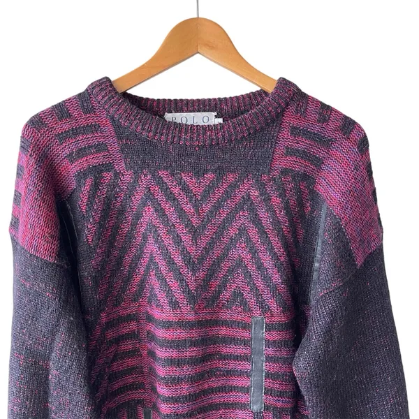 Vintage Natural Knitwear Polo Mohair & Wool Crewneck Sweater - Image 4