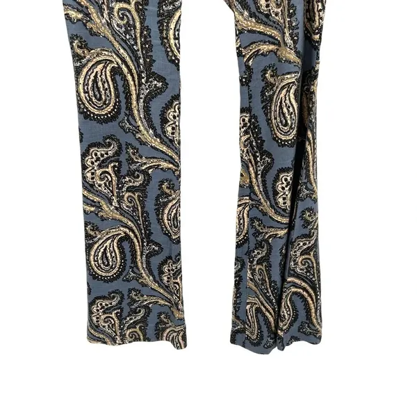 Free People Paradise Printed Linen Blend Pants Blue Combo Size‎ Small - Image 5