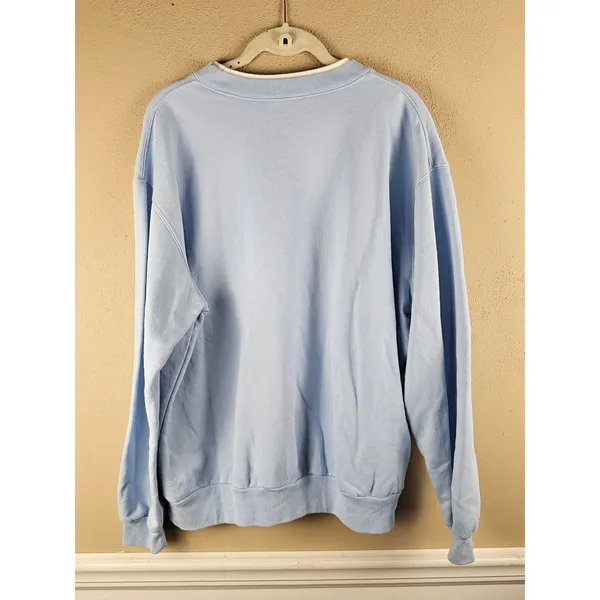 Vintage Morning Sun Womens Blue Christmas Snowman Sweater XL Grannycore - Image 2