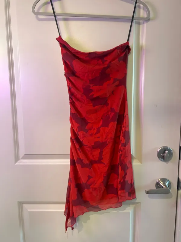 Princess Polly Donelli Mini Dress Red Floral 4 - Image 6