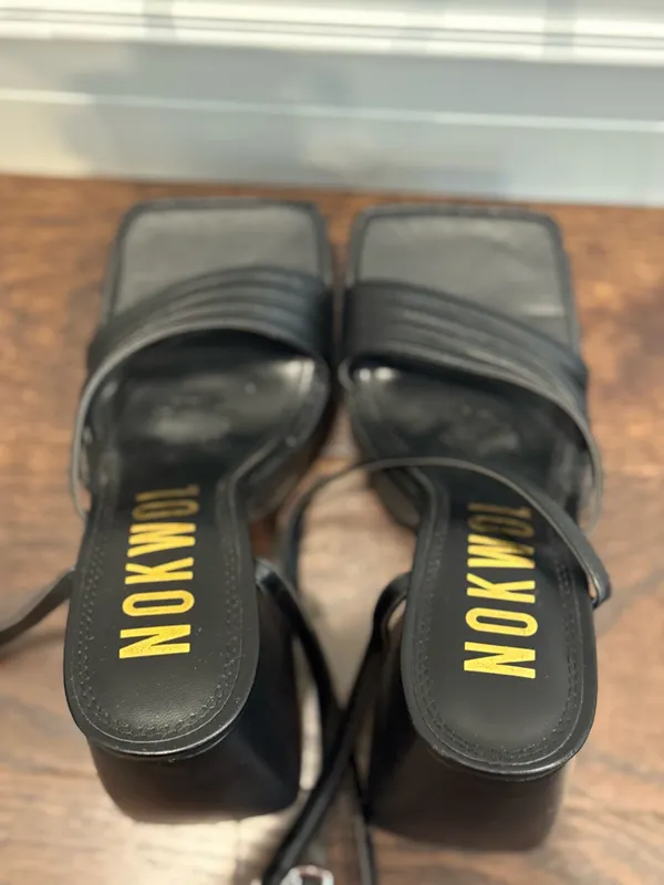 Nokwol Lulu Black Platform Block Heel Sandals NWOT Size 6 - Image 5