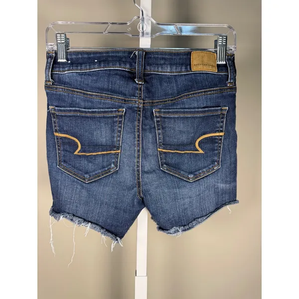 American Eagle High Rise‎ Denim Shorts Raw Hem Stretch Casual Summer 4 - Image 3