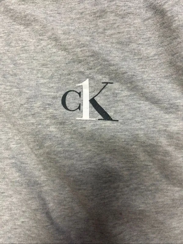 Calvin Klein Sleepwear Hooded Sweatshirt Cropped Grey Size M - Image 4