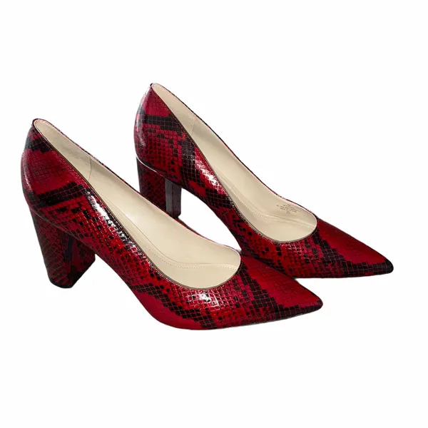 NEW MARC FISHER SNAKE PRINT Pump Heel Sandal Slip On - Image 2