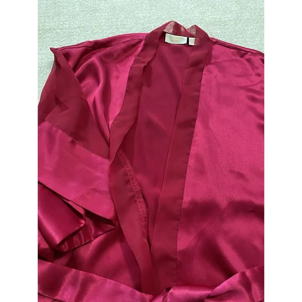 Victoria's Secret Pink Satin Sheer Sleeve Tie Waist Kimono Robe One Size - Image 14