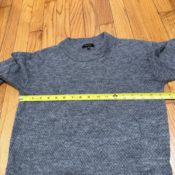 Quince Baby Alpaca-Wool‎ Diamond Stitch Crew Sweater in Charcoal Gray Size XS - Image 7