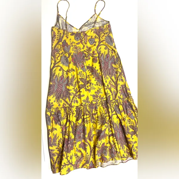 J. Crew Collection Yellow Poplin Floral Maxi Dress Size Small - Image 6