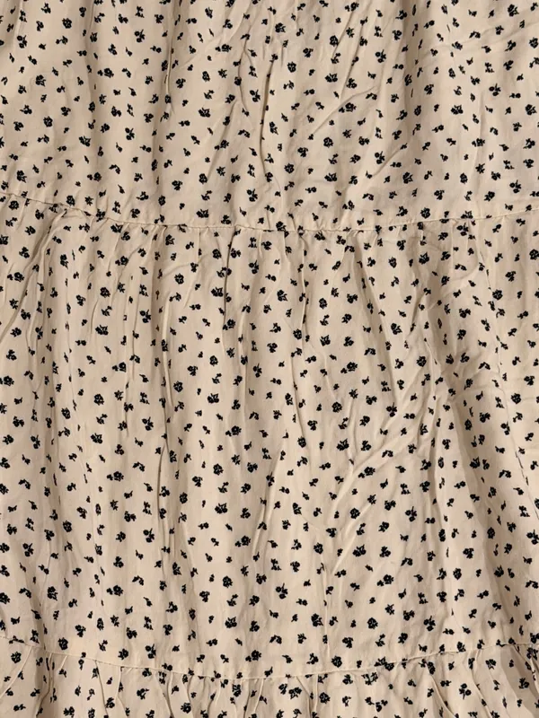 Brandy Melville Cream Maxi Skirt with Black Dot Floral Print - Image 2