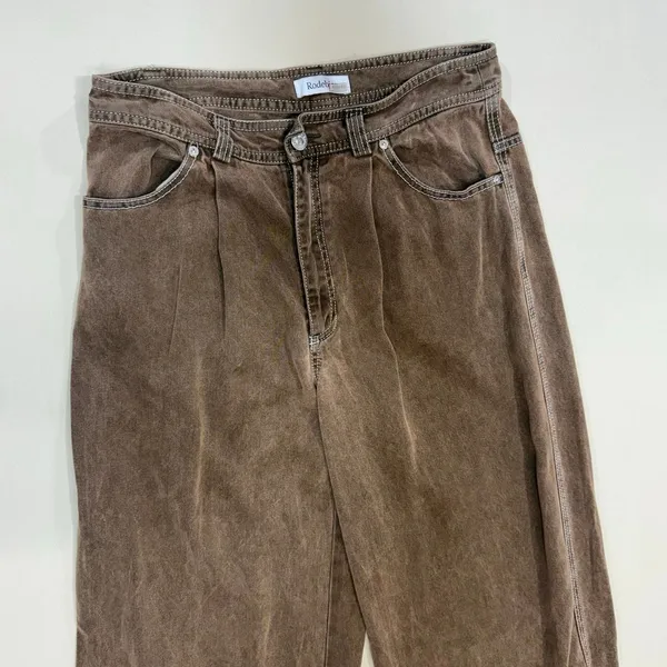 RODEBJER EILEEN RANCH COTTON PANTS IN DARK BROWN Large - Image 3