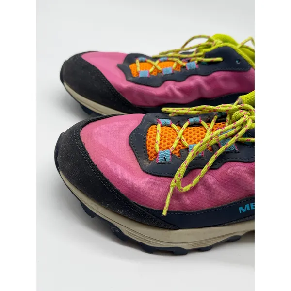 Merrell Waterproof Hiking Shoes Women 6 Pink Navy Neon Trail Sneakers - Image 7