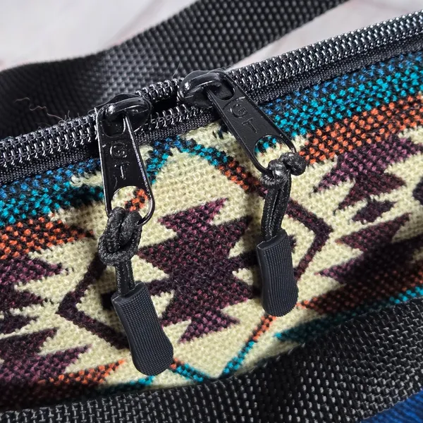 Natural Grocers Llama‎ Wool Laptop Sleeve Bag Southwest Geometric Ecuador Blue - Image 3