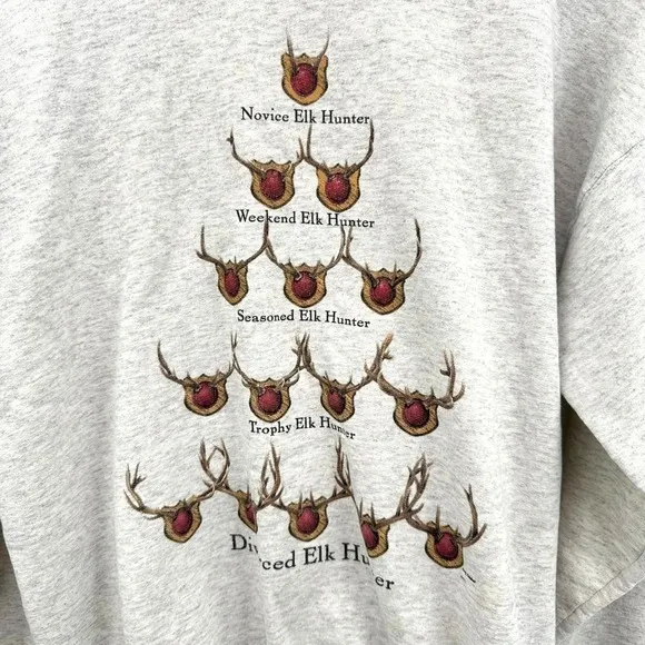 Artisan Vintage Crewneck‎ Sweatshirt Western Elk Hunter Graphic Print Hunting Humor - Image 2
