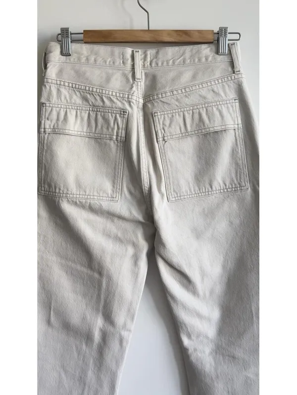 AGOLDE Cooper Cargo Pants 25 Ecru Organic Cotton High Rise Utility Denim - Image 7