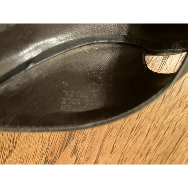 Etienne Aigner Black Leather Strappy Mule Block Heel Slip On Square Toe 8 - Image 6