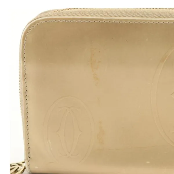 Cartier Happy Birthday Round Zip Long Wallet in gold-colored patent leather - Image 9