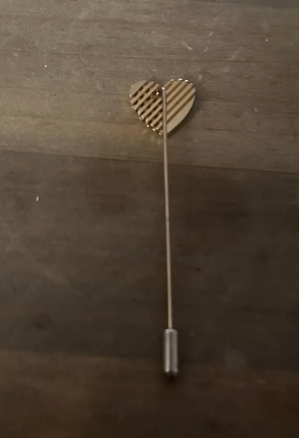 Vintage Cut Heart Stick Pin - Image 3