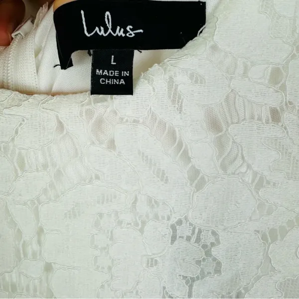 LULU'S Devotion White Lace Short‎ Sleeve Midi Dress Size Large NWT - Image 10
