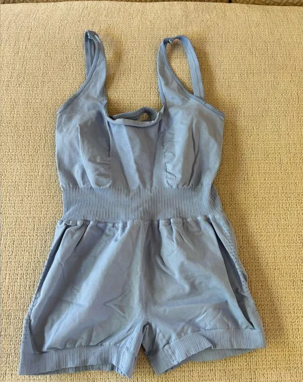 Free People Good Karma Runsie in Cloudy M/L - Image 4