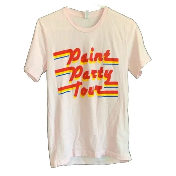 Bella Canvas Paint Party Tour T-Shirt Women Size Small 2019 Pink Tee Graphic Top Summer Funky - Image 2
