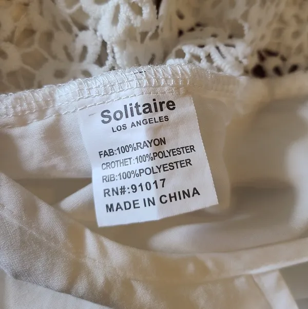 Solitaire White Lace Tank Top Medium - Image 10