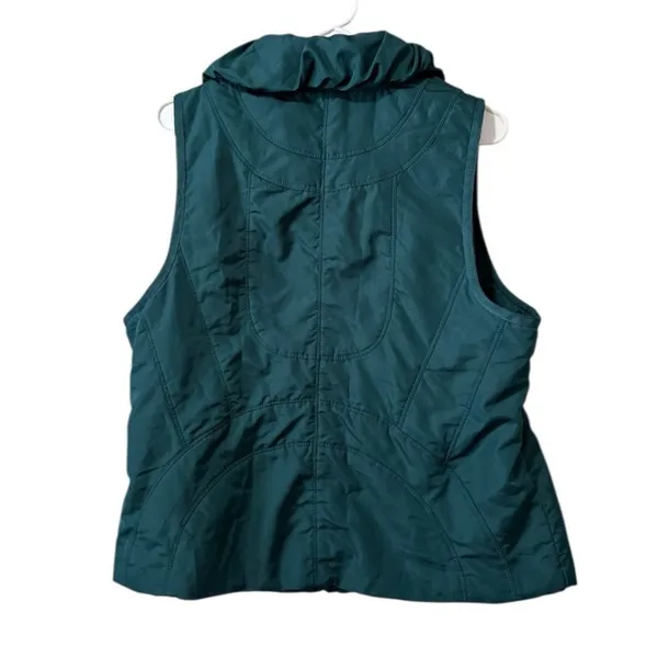 Christopher Banks Women Size‎ Large Dark Green Winter Vest Puffer Polyester - Image 2