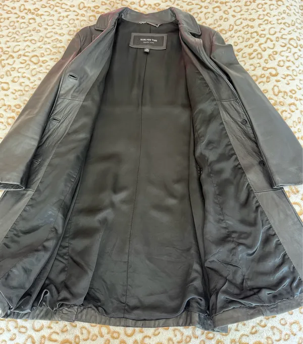 Marc New York By Andrew Marc Leather Trench Coat 100% Leather Women's Size:M PM - Image 7