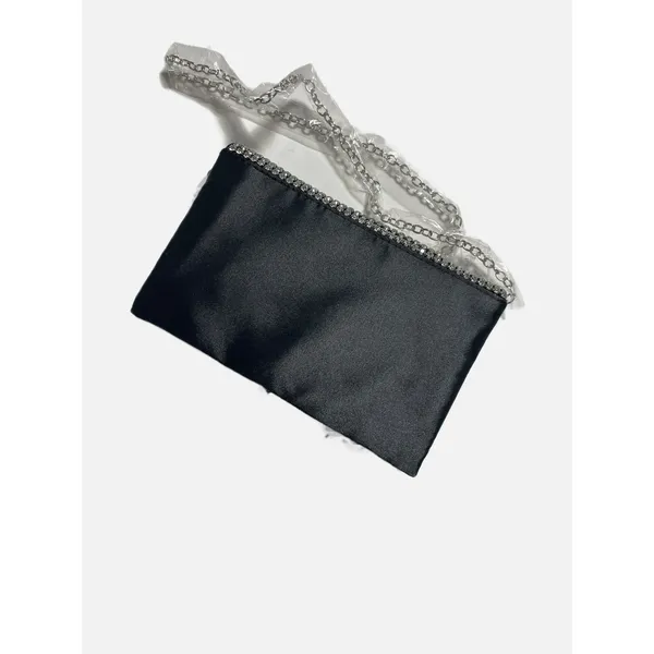 Amber Sceats Rhinestone Clutch Womens Small‎ Black Crystal Evening Crossbody Bag - Image 4
