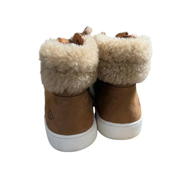 UGG Shearling Trim Cozy Comfort Winter Size Zip Chestnut Suede Fleece Cuff Sz 9 - Image 3