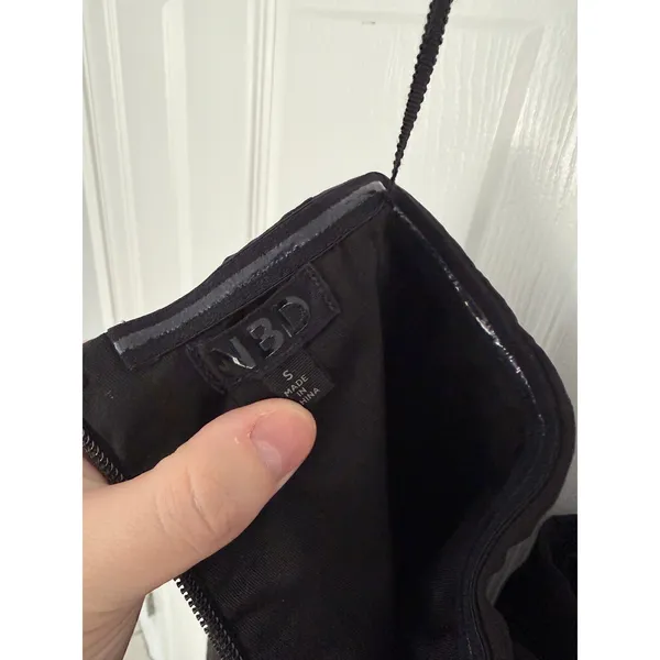 NBD Leena Strapless Black Crepe Jumpsuit Split Hem Straight Leg Cocktail Evening - Image 9