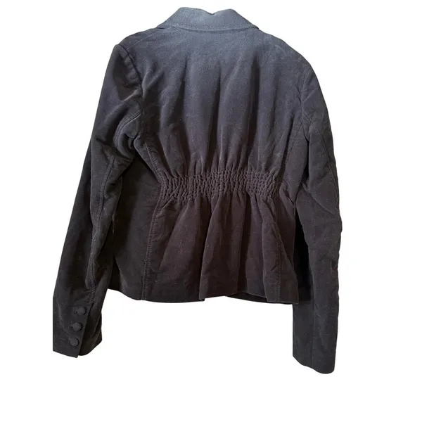 Ralph Lauren Polo Vintage 80s‎ Black Velvet Two Button Jacket Women's Size M - Image 4