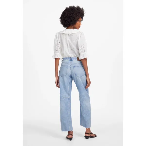 Madewell The Darted Barrel-Leg Jean Light Wash‎ Denim Size 33 NEW - Image 2