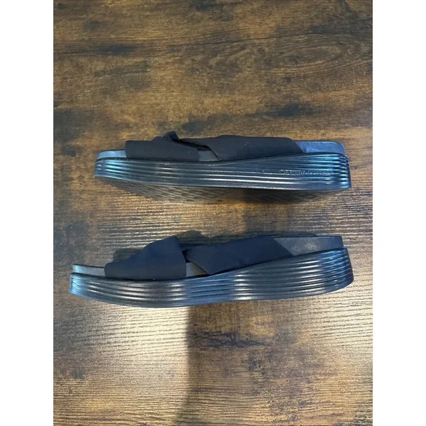 Donald‎ Pliner FOLLEY Slide Sandals Knotted Platform Shoes Black Size 8.5 - Image 3