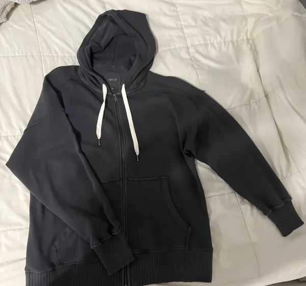 Aerie Oversized Zip-Up Hoodie Distressed - Image 4