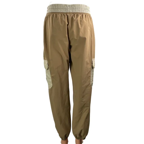 Nike Women's Tan Beige High Rise Drawstring Woven Cargo Jogger Sweat Pants S - Image 3