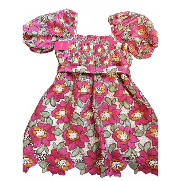 REYNA DRESS - Floral Puff Sleeve Mini Dress in Pink - Image 5