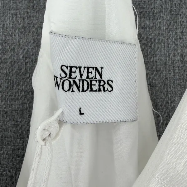 Seven Wonders Revolve Aidana Maxi Dress White Sz Large Beach Minimalist Pockets - Image 7
