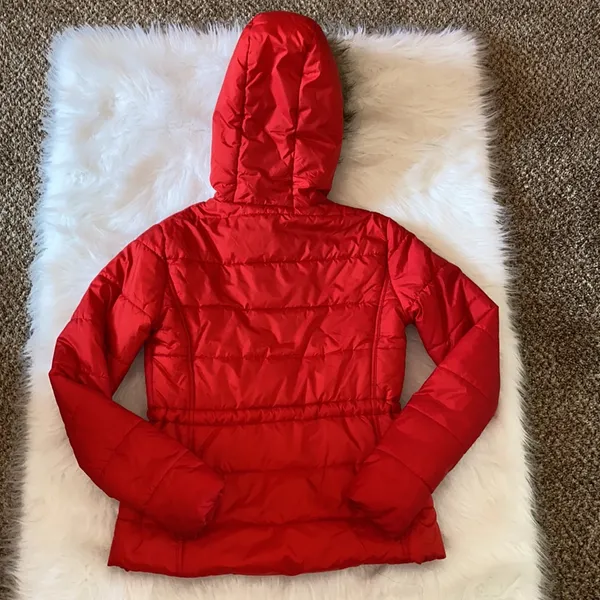 Arizona Red Mid Length Puffer Jacket - Image 3