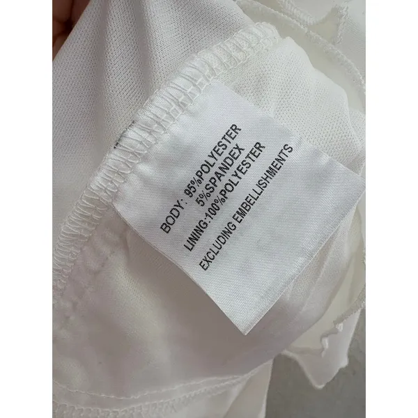 Princess Polly Eddy White Ruffle Mini Dress Size 10 Halter Chiffon Bridal Sexy - Image 7
