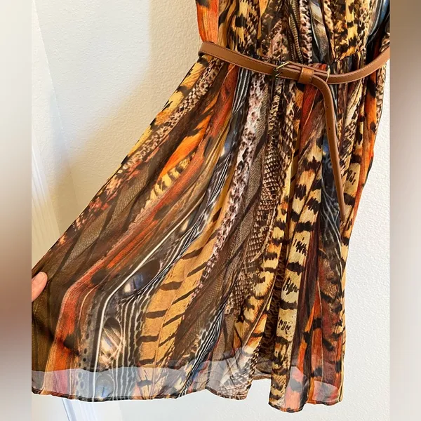 Calvin Klein Mixed Animal Print Belted Dress 2P - Image 5