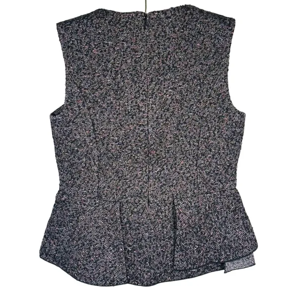 Derek Lam Silk Alpaca Tweed Peplum Top Womens 4 Gray Career Work Academia Office - Image 3