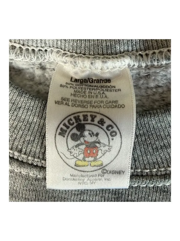 Vintage Disney Mickey & Co Sweatshirt Womens Large Gray Embroidered 90s Y2K Golf - Image 5