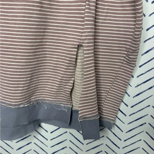 Mia & Tess Collegiate Crewneck Striped long sleeve knit sweatshirt jersey Large - Image 2