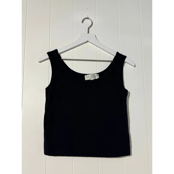 St. John Collection · Small · Santana Knit Shell Tank Top · Black - Image 2