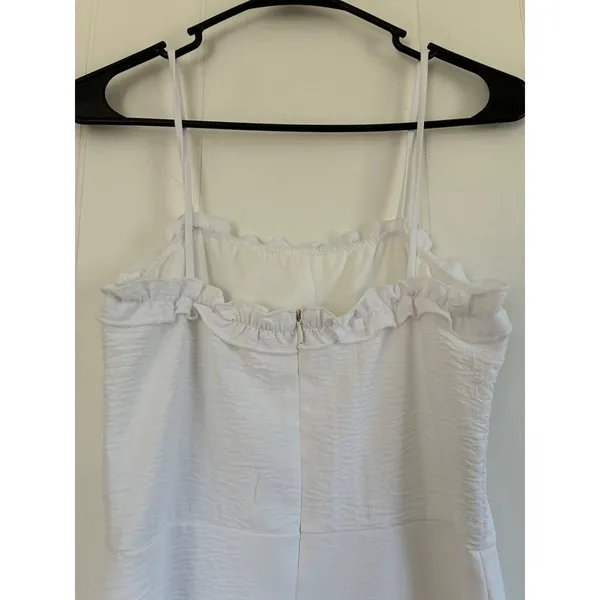 Altar'd State‎ White Ruffle Spaghetti Strap Mini Dress Textured Fit Flare Size S - Image 4