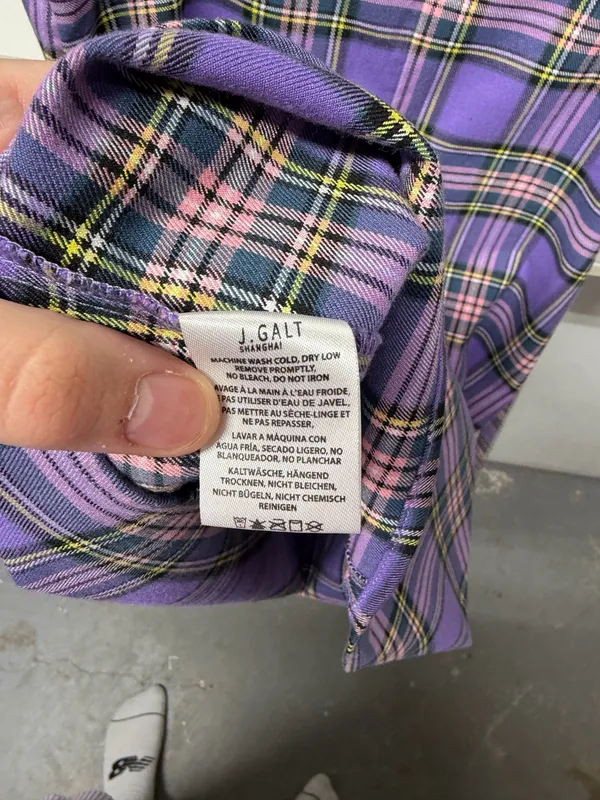 Brandy Melville Dress Mini Plaid Purple - Image 6